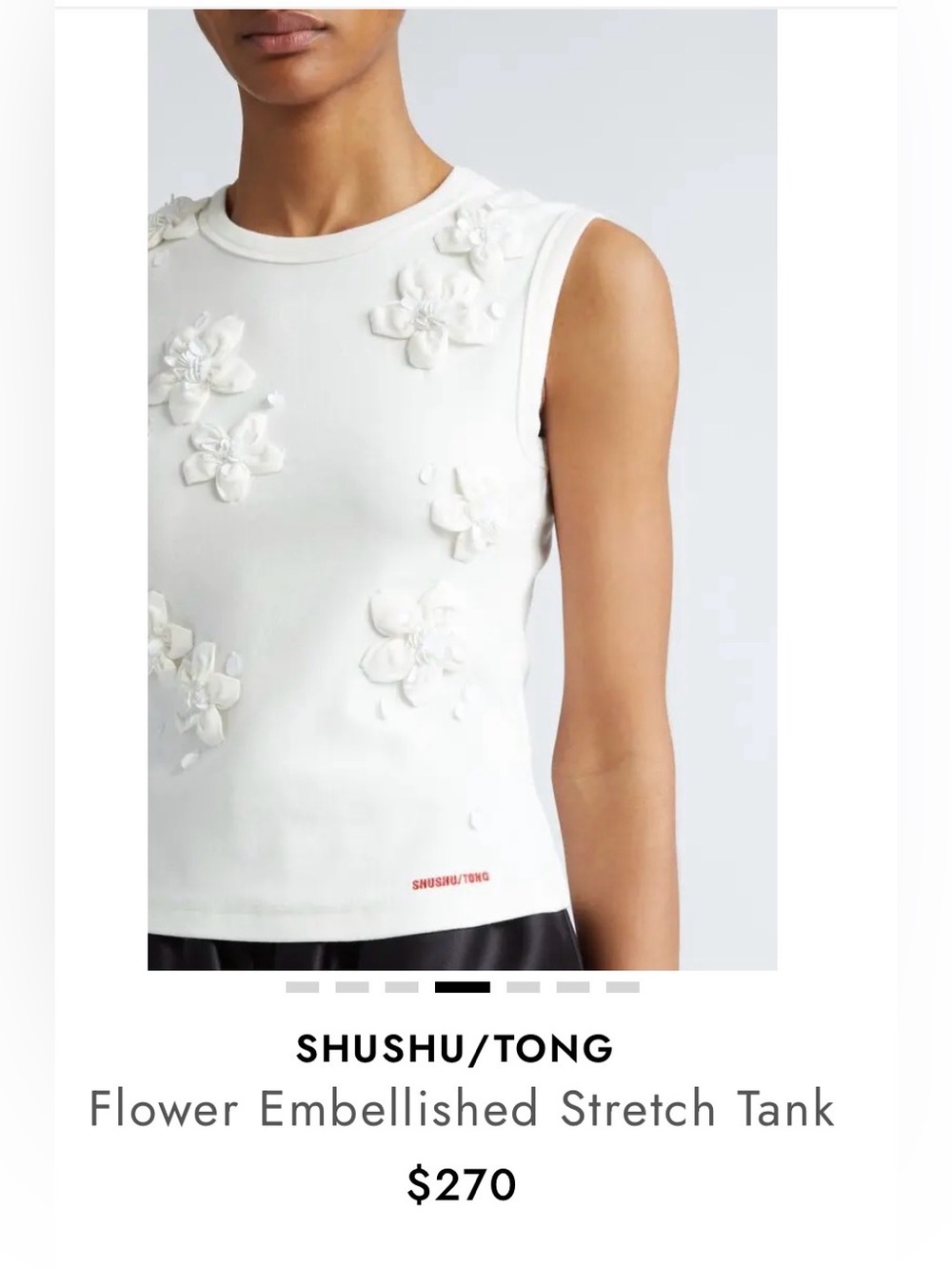 SHUSHU/TONG 
Flower Embellished Stretch Tank